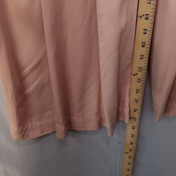Free People Pant Size 4 Wide Leg Trouser Glow in the Sky Satin High Rise Peach - Picture 6 of 13